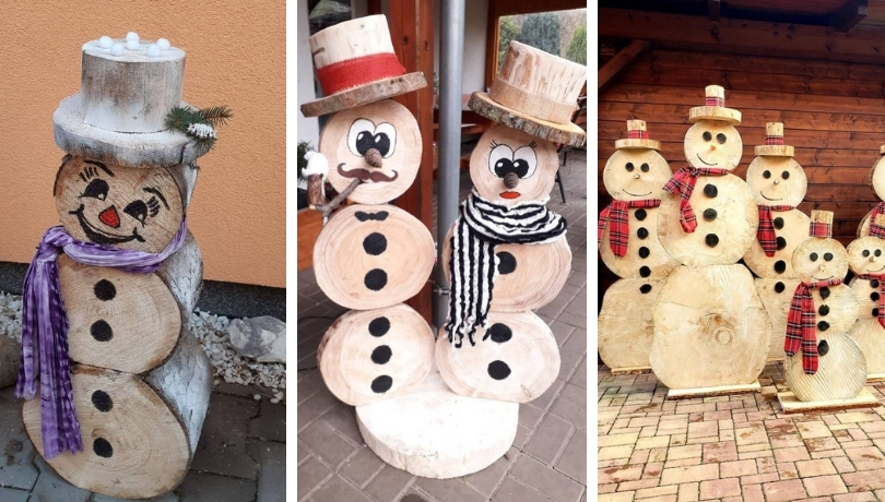 Fabriquer Un Incroyable Bonhomme De Neige Diy Pour Noel A Partir De Rondins De Bois Trucs Et Astuces A Faire A La Maison