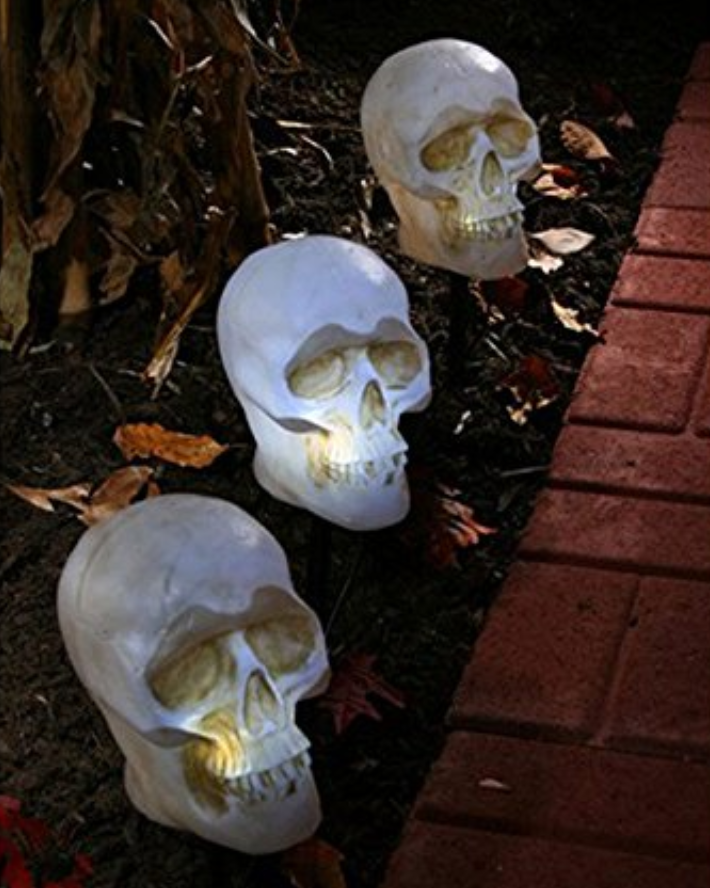 10-Skull Pathway Lights With Sounds
