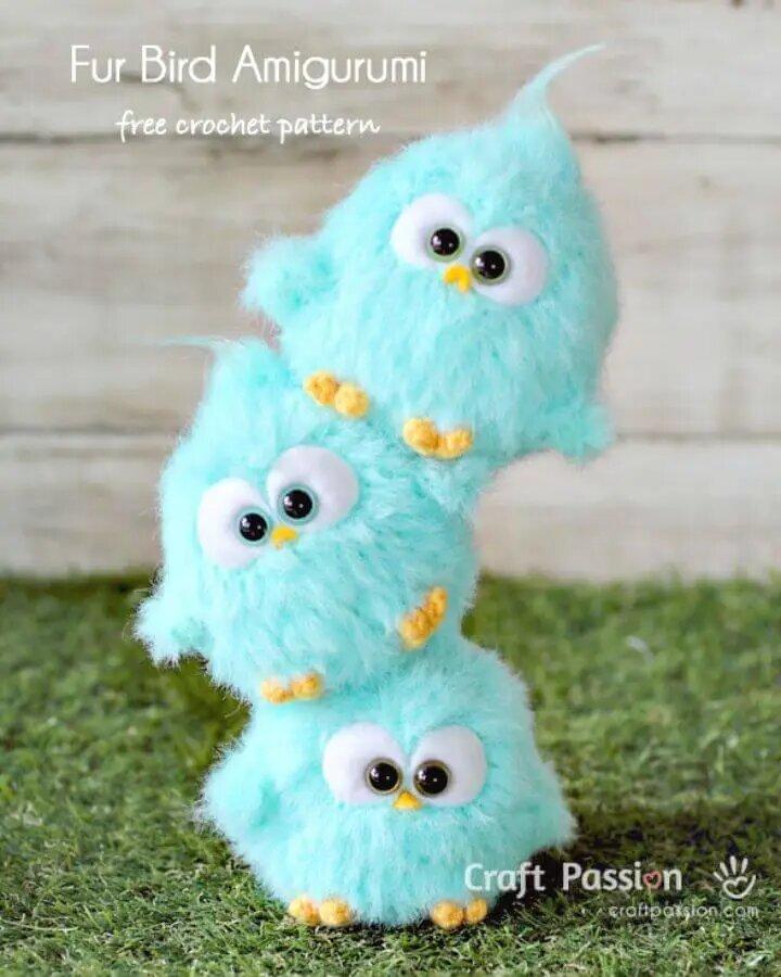 Crochet-Fur-Bird-Amigurumi-Free-Bird-Pattern