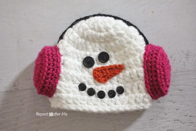 Noel-Crochet-bébé-bonnet-bonhomme-neige-4