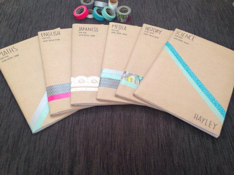 idée-de-bricolage-pour-la-rentrée-scolaire-décorer-couvertures-cahiers-washi-tape