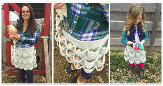 tablier au crochet pour ramasser des œufs